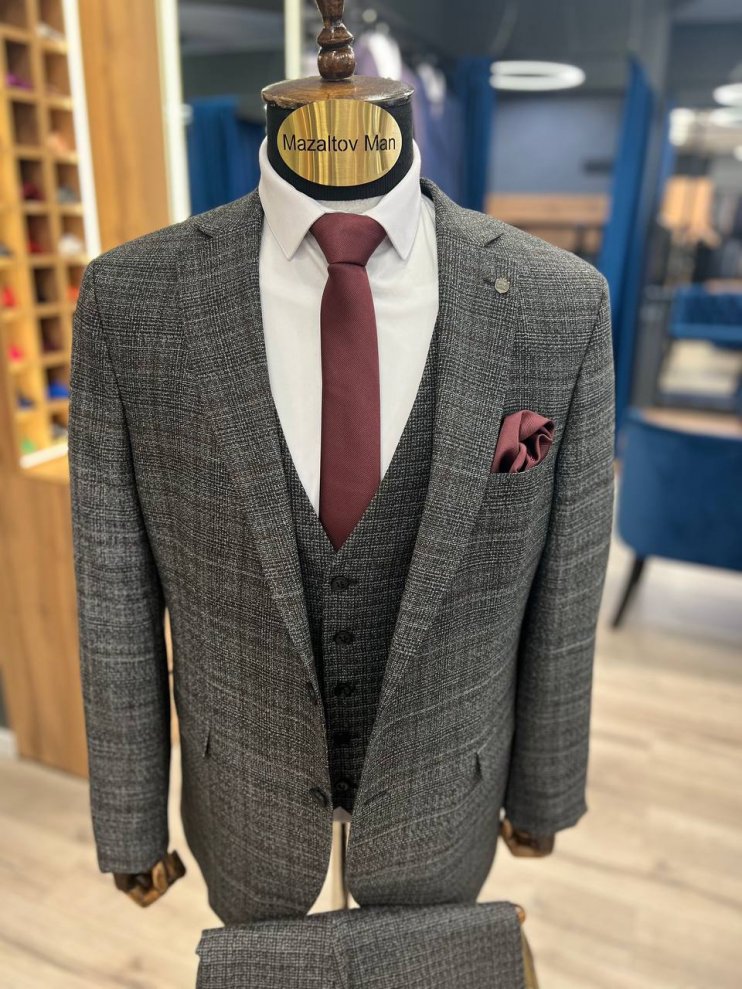 Костюм MAZALTOVMAN 3-ка Серый в клетку