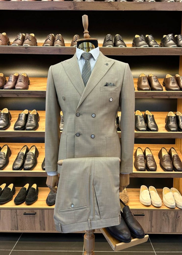 Костюм МИР 2-ка двубортный Бежевый