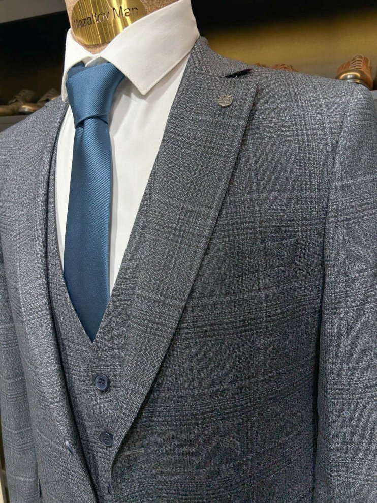 Костюм MAZALTOVMAN 3-ка Серый в клетку