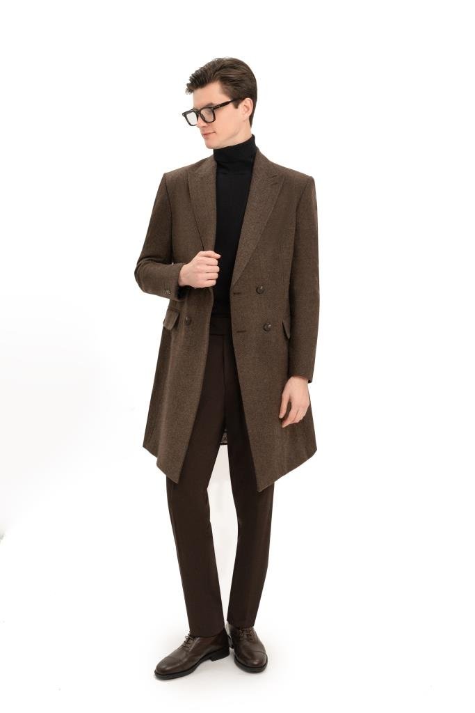 Пальто MAZALTOVMAN Двубортное премиум Коричневое