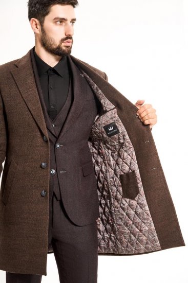 Пальто MAZALTOVMAN премиум Коричневое фактурное