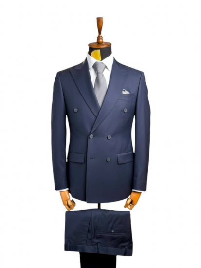 Костюм MAZALTOVMAN 2-ка двубортный премиум Темно-синий