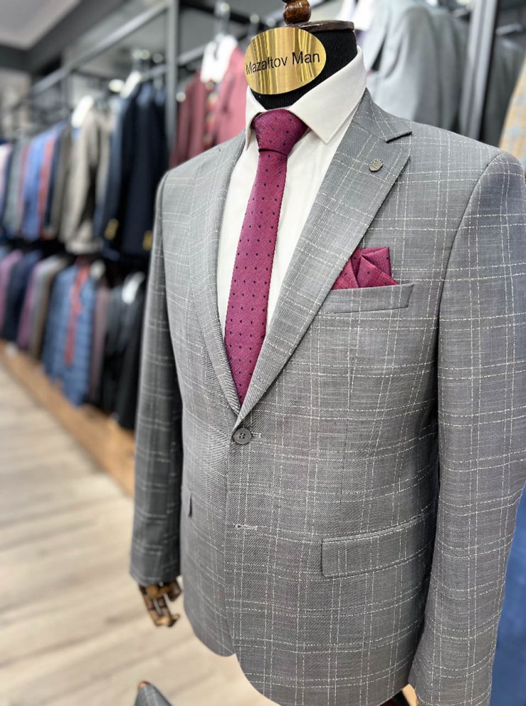 Костюм MAZALTOVMAN 2-ка Серый в клетку