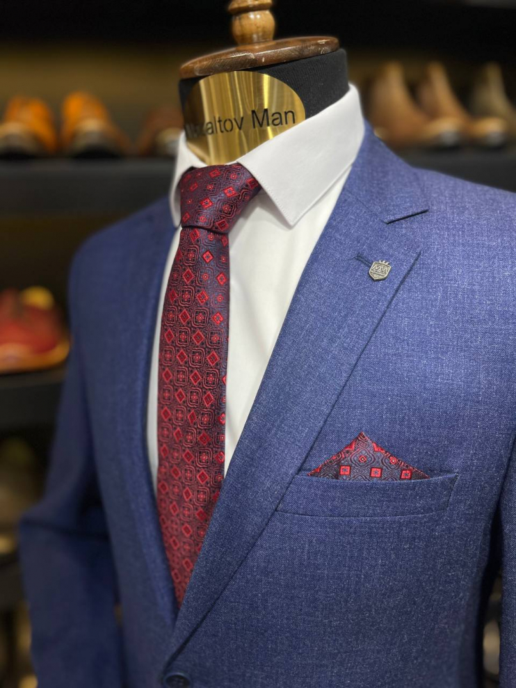 Костюм БЕД 2-ка Синий фактурный