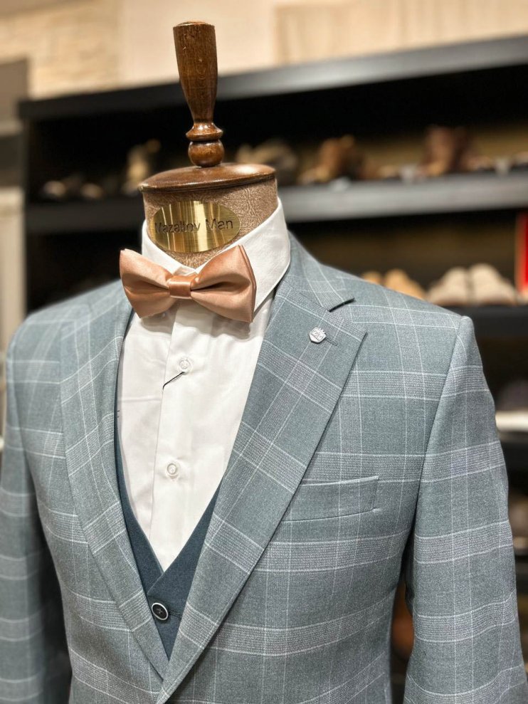 Костюм ИБР 3-ка Бирюзовый в клетку