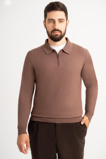 Поло ХЛФ Коричневое с замком