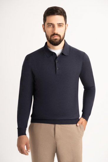 Поло ХЛФ Синее с пуговицами