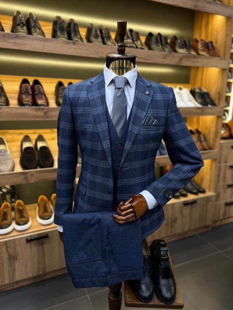 Костюм MAZALTOVMAN 3-ка Синий в клетку