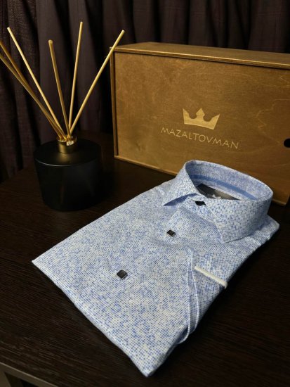 Рубашка ГРС Белая в крапинку с коротким рукавом