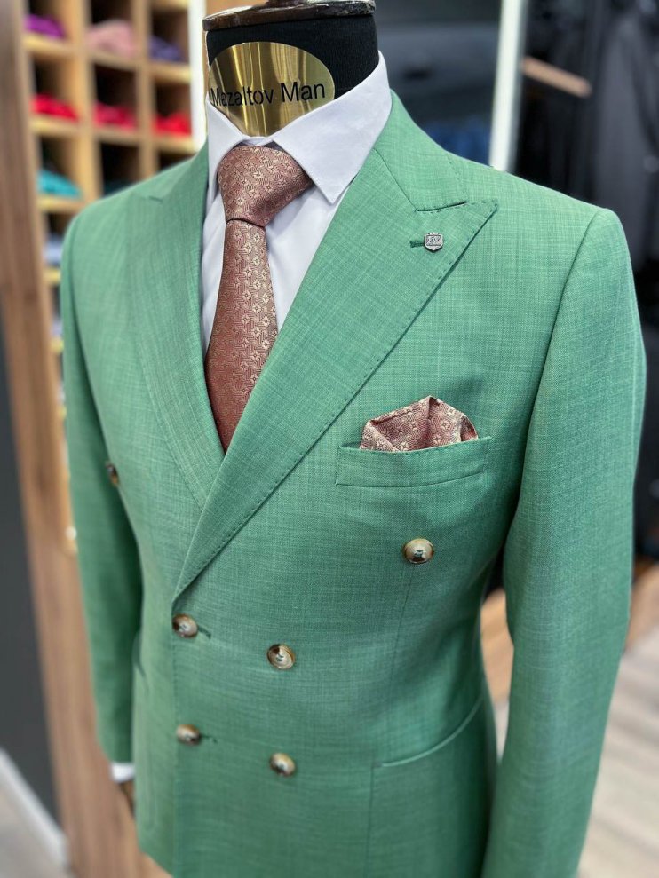 Костюм МИР 2-ка двубортный Зеленый