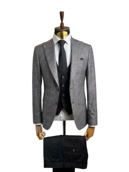 Костюм MAZALTOVMAN 3-ка премиум Серый в клетку