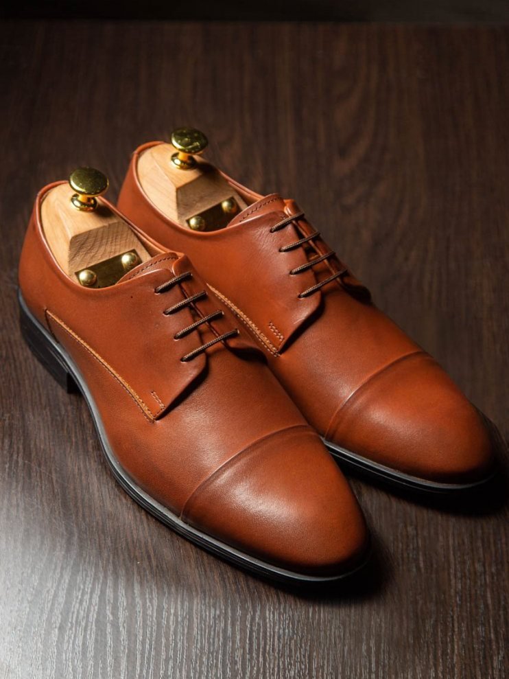 Дерби MAZALTOVMAN Светло-коричневые кожаные