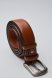 Мужской ремень коричневый кожаный гладкий